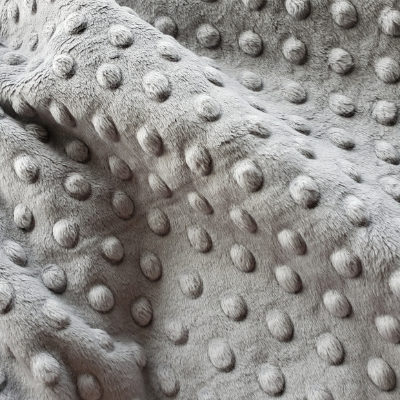 Grey Minky Dimple Dots Fabric By The Yard - Picture 2 of 8